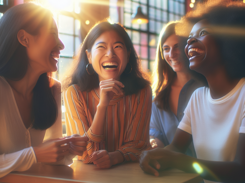 Mulheres conversando e compartilhando experiências