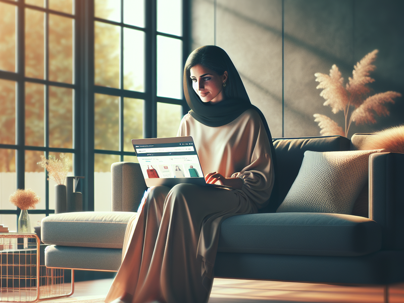 Mulher comprando online