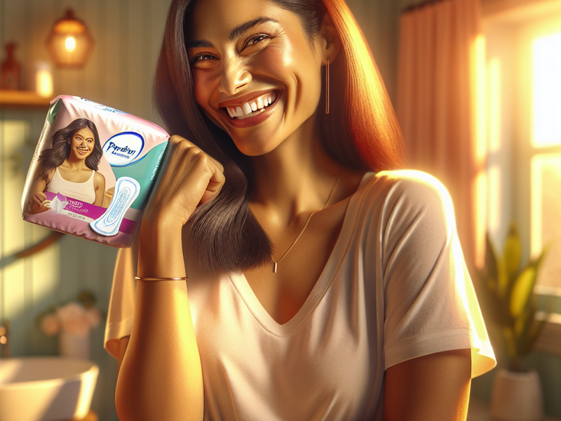 Mulher segurando absorvente Always